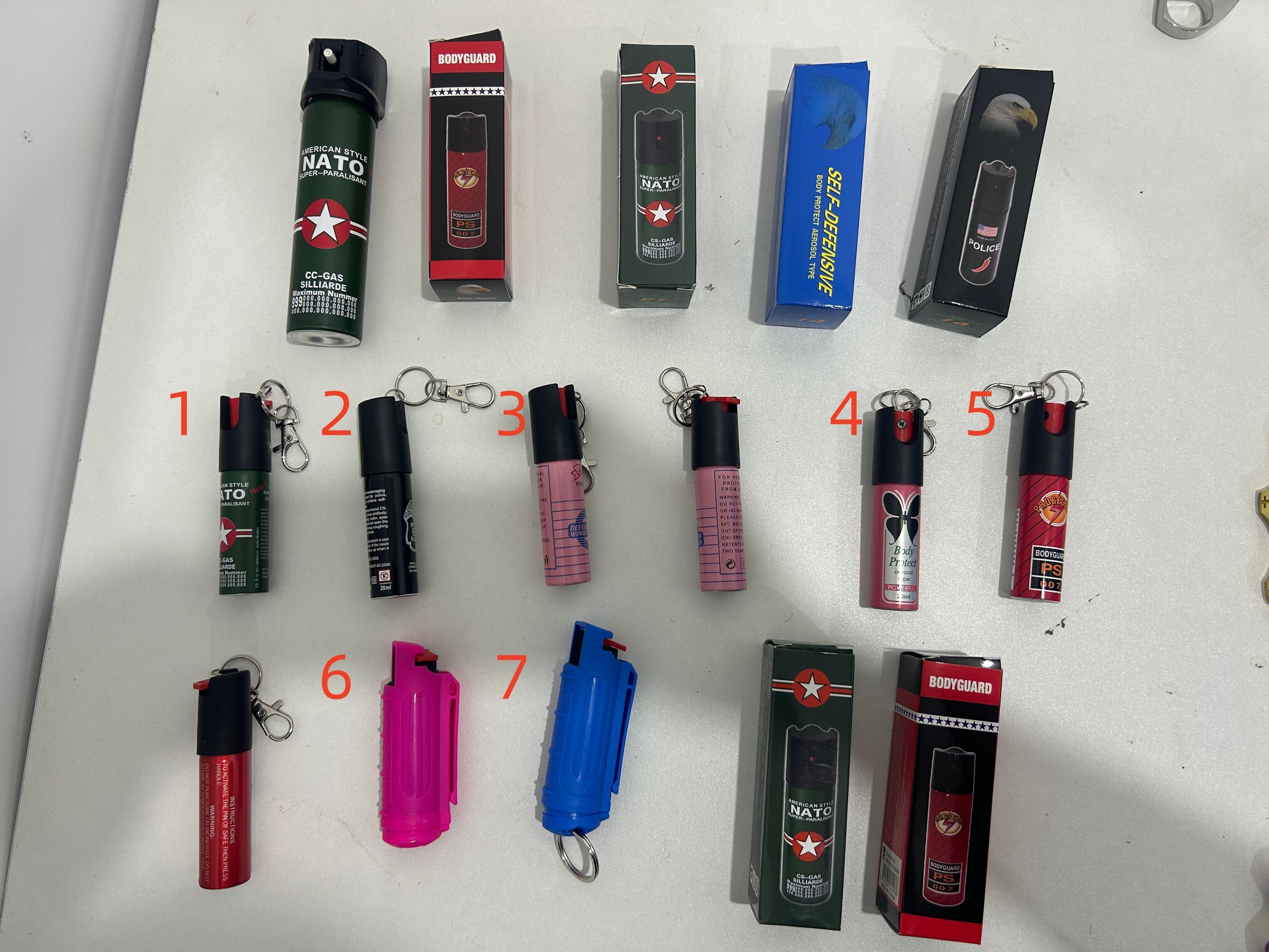 Buy 5 get 2 free!Portable Self Defense Pepper Spray with Multiple Specifications, Easy to Carry Personal Safety Weapon