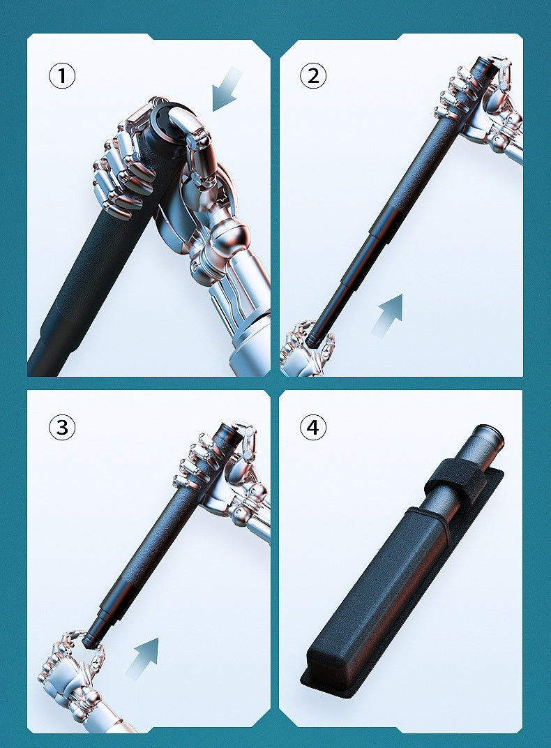 Telescopic baton, mechanical baton, heavy strike 21-inch and 26-inch lightweight, light-duty and heavy-duty telescopic three-section baton, vehicle-mounted self-defense baton weapon