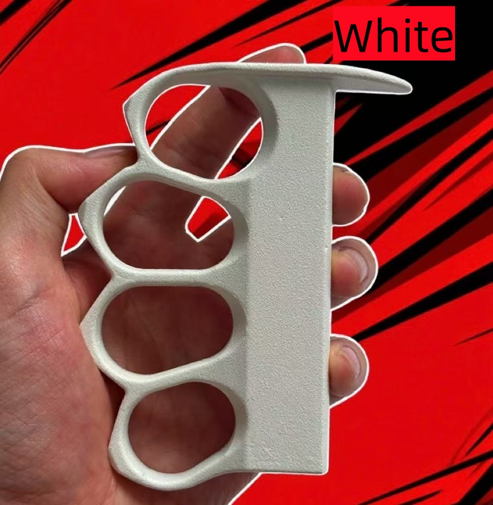 Aluminum alloy knuckle duster, a portable, thickened, wear-resistant metal self-defense device for men, suitable for tactical and outdoor self-defense.
