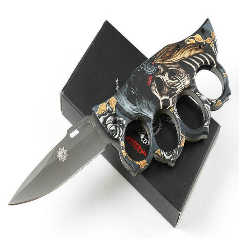 Guitou Outdoor Four-Finger Boxing Gloves High Hardness Multifunctional Folding Knife Portable Pocket Knife