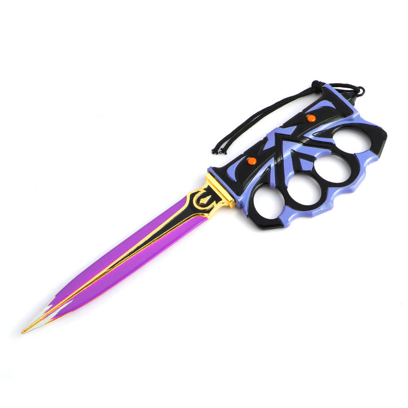 Valorant game weapon peripheral: brass knuckle knife, safe and unsharpened weapon ornament, alloy model