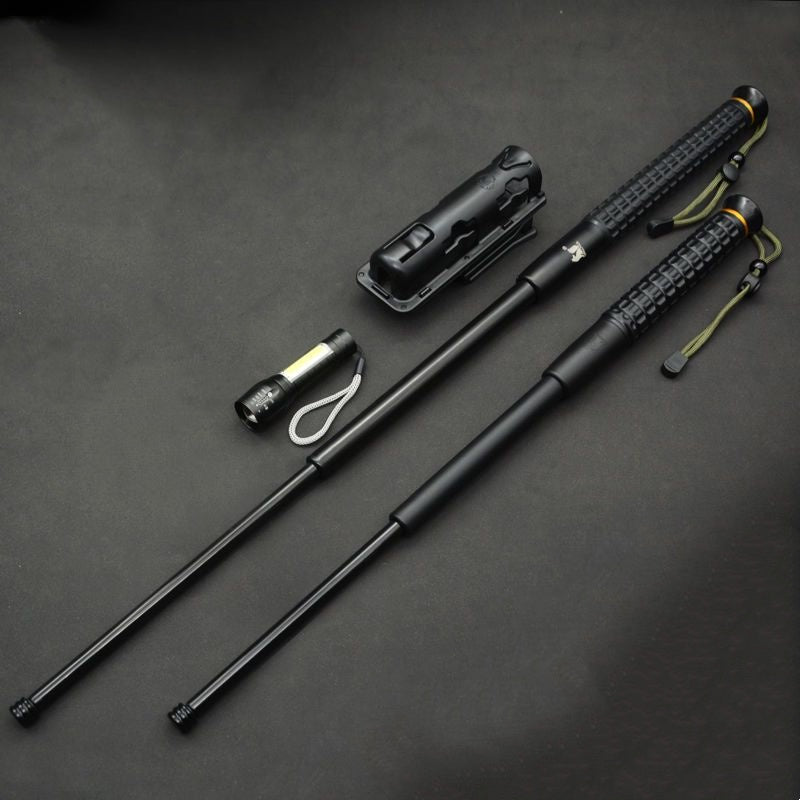 Expandable baton, hard plastic fiber polyester baton, lightweight short baton, car-mounted self-defense rubber baton
