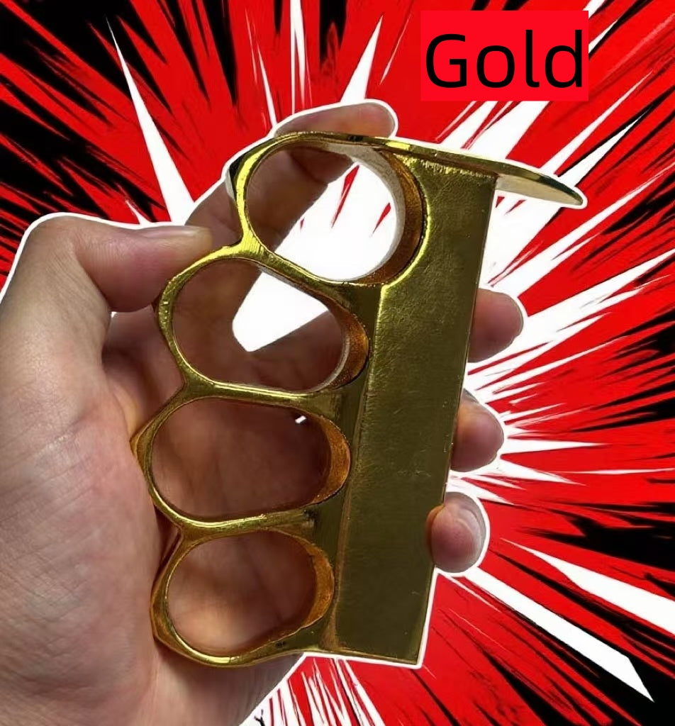 Aluminum alloy knuckle duster, a portable, thickened, wear-resistant metal self-defense device for men, suitable for tactical and outdoor self-defense.