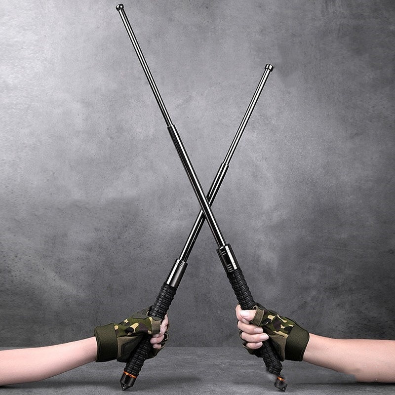 Hiking pole for self-defense, car-mounted anti-wolf stick, multi-functional outdoor walking stick, solid telescopic crutch, baton