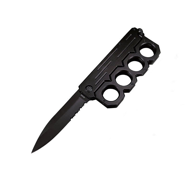 Mech Tiger Knuckle Duster Folding Knife, Sharp, High Hardness Stainless Steel, Outdoor Self-Defense Knife, Multifunctional Window Breaker