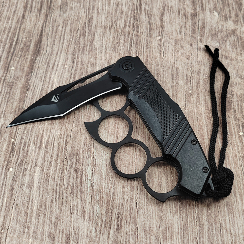 Camping Tiger Finger Folding Knife, Sharp High-Hardness Stainless Steel Outdoor Self-Defense Knife, Multifunctional Window-Breaking Knife